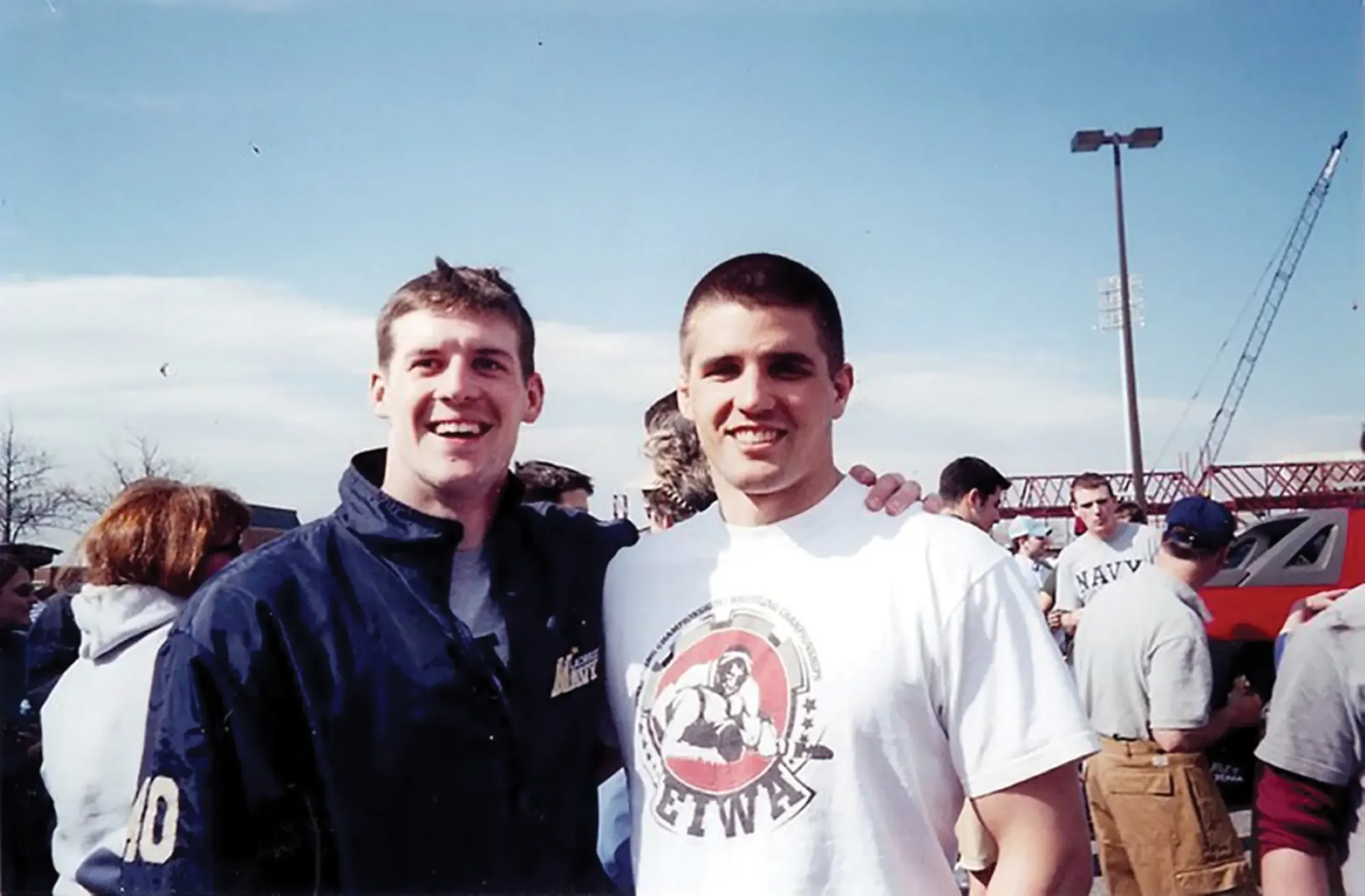 LT Brendan Looney ’04, USN, (left) and 1stLt Travis Manion ’04, USMC, were roommates at the Academy. Their inseparable bond prompted their families to lay them to rest alongside each other at Arlington National Cemetery.