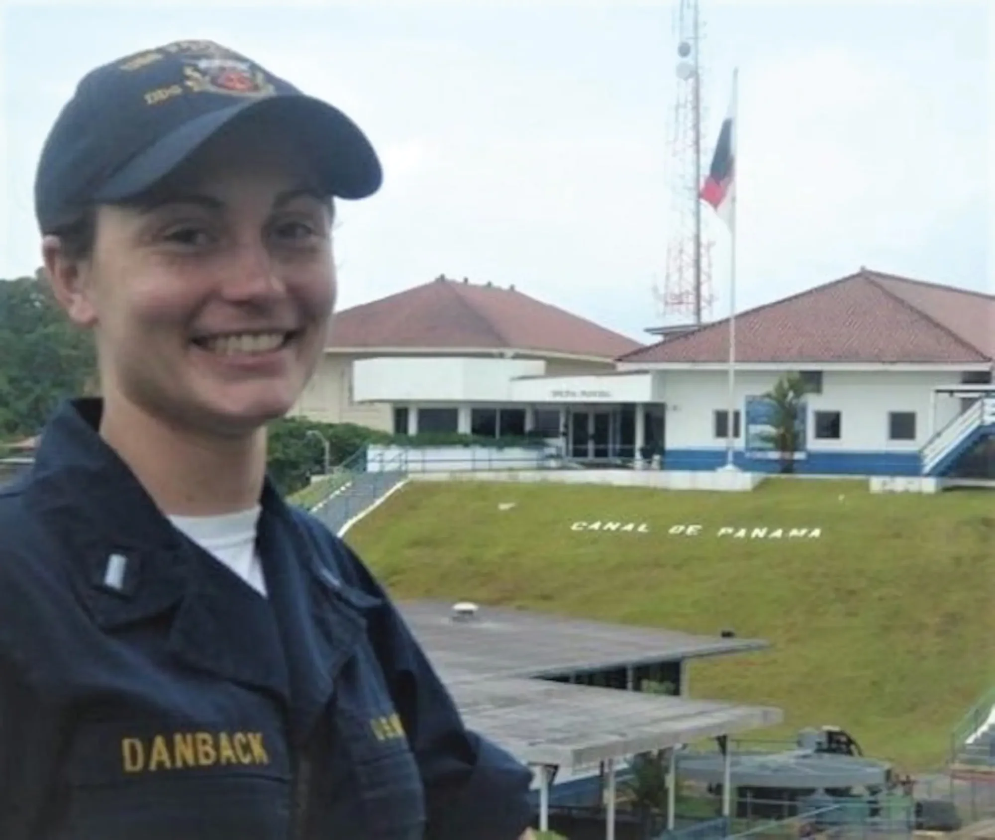 Jillian Danback-McGhan ’06 at the Panama Canal during one of her deployments. She returned to the Academy to teach in the English department.