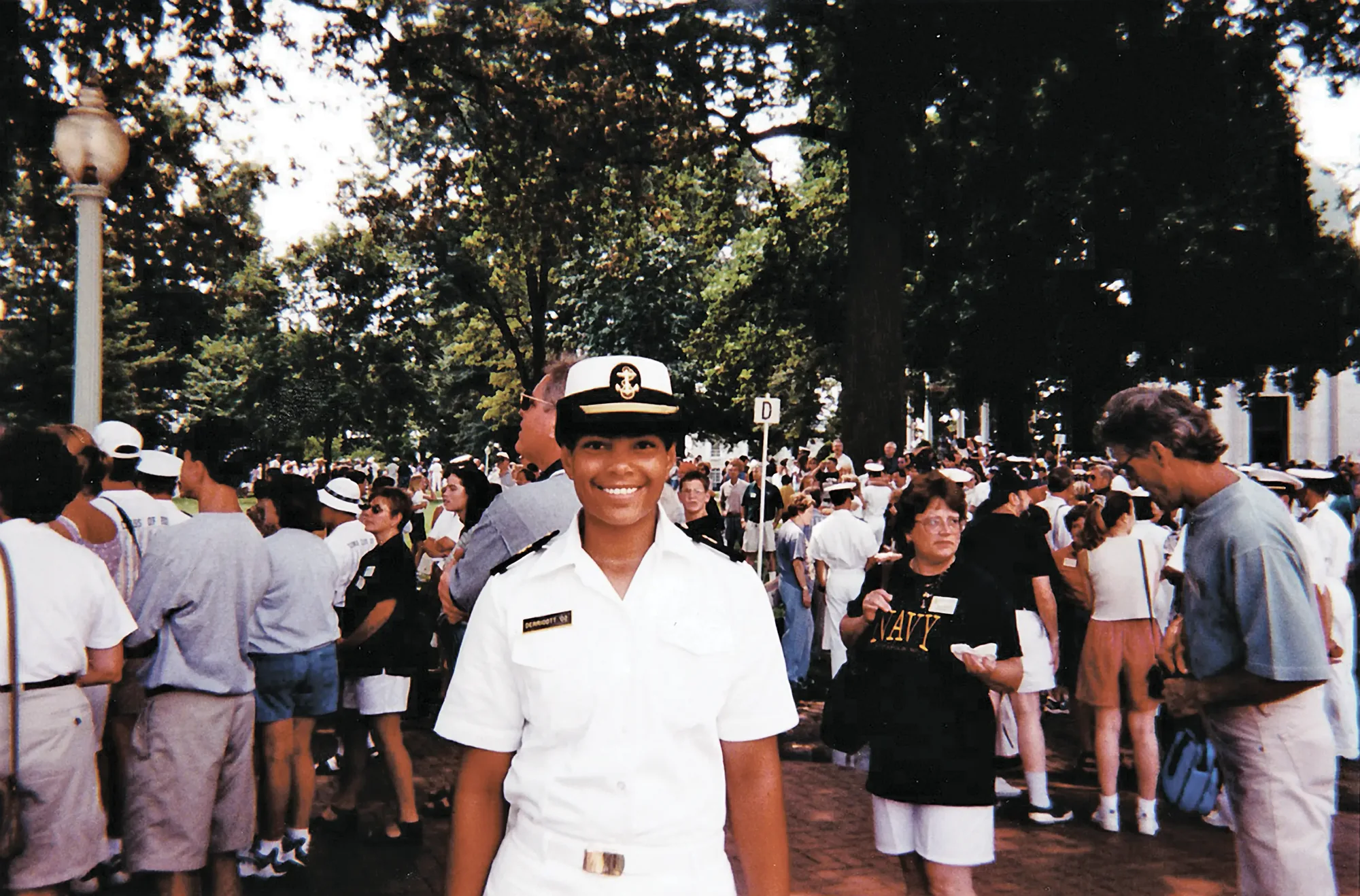 Liz (Derricott) Cianci ’02 deployed to the Middle East on a guided missile destroyer following graduation from the Naval Academy.