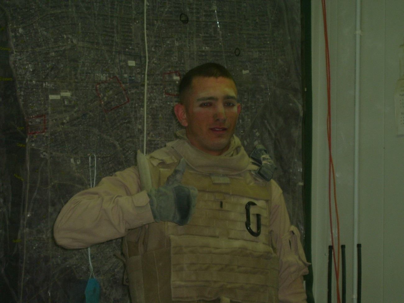 Nate Gulosh ’05 after a patrol in Fallujah